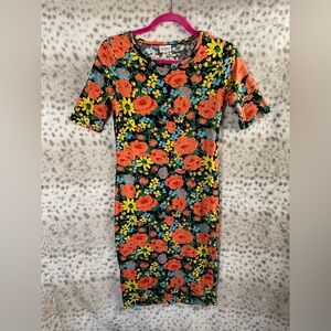 LULAROE JULIA FLORAL BODY CON DRESS